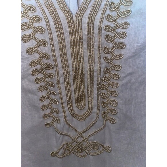 Michael Kors Womens size 16 Linen Embroidered Peasant Short Sleeve Blouse Top - Picture 4 of 11